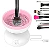 Pink Electric Makeup Brush Cleaner Machine, Windspeed Silicone Brush Cleaner Machine Beauty Blender Cleanser For Beauty Makeup Brushes, Christmas Halloween Valentine’s Day Gifts for Your Girls