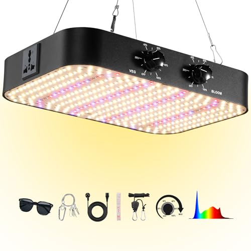 1200W LED Lampara de Cultivo, Doble Atenuación VEG BLOOM Modo Doble, Lámparas De Crecimiento, Grow Light Para Plantas De Interior para Tienda de Cultivo, Crecimiento Hidropónico(Tablero Quantum)