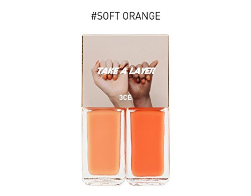 3CE Take a Layer Layering Nail Lacquer 4ml × 2EA (5 Color) (Soft Orange)