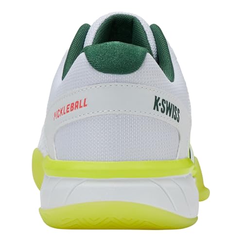 Image of K-Swiss Men's Express Light Pickleball Shoe (White /Neon Lime /Eden) (10.5)