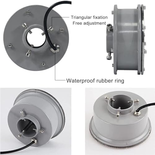 LED Ring Fountain Lamp - Submersible RGB Lights, 12/24V Park Square LED Underwater Light, Waterproof IP68 Embedded Fountain Pool Spotlight, Stainless Steel Color Landscape Lights(24W(24V))