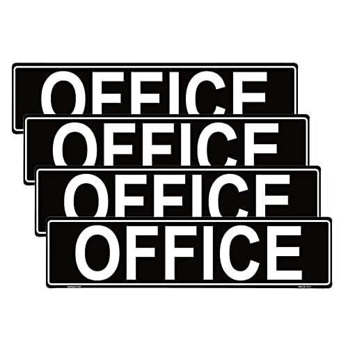 Haobase Office Sign, Self Adhesive Vinyl Sticker 4 Pcs (20 cm x 5 cm)