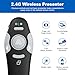 QUI 2 Pack Wireless Presenter PowerPoint Clicker, RF 2.4GHz USB Presentation Clicker for Google Slides, Keynote, Mac, Windows