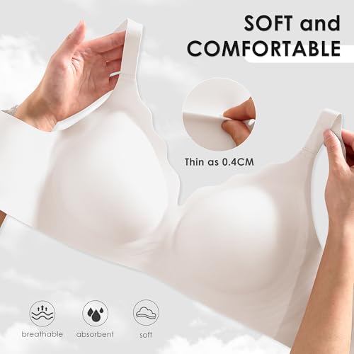 Seamless Wireless Bra for Women with Support - No Underwire Full Coverage Push Up Comfort Bras2