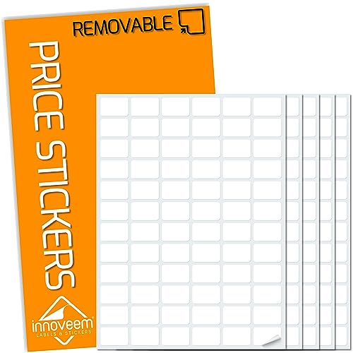 Innoveem Price Stickers Easy Peel - 360 Small Sticky Price Labels 20 x 13mm