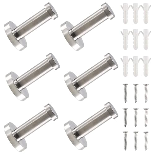 FINDIR 6 Stück Garderobenhaken Edelstahl Gebürstet Wandhaken...