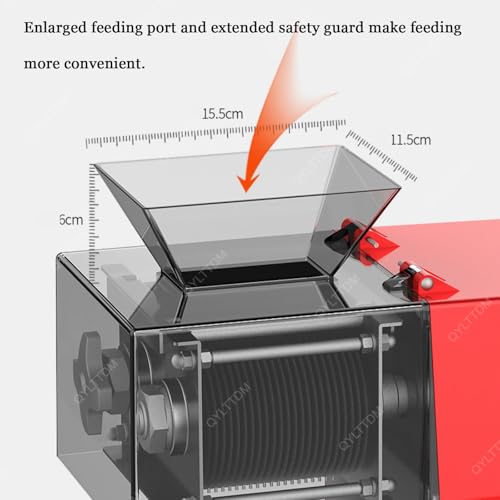 Affettatrice per carne commerciale, 1100 W, in acciaio inox, funzionamento verticale, con coperchio trasparente e lame staccabili, per cucina domestica e ristorante