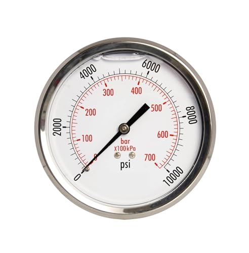 Manomètre de pression d'huile en acier inoxydable, finition 4" haut de gamme