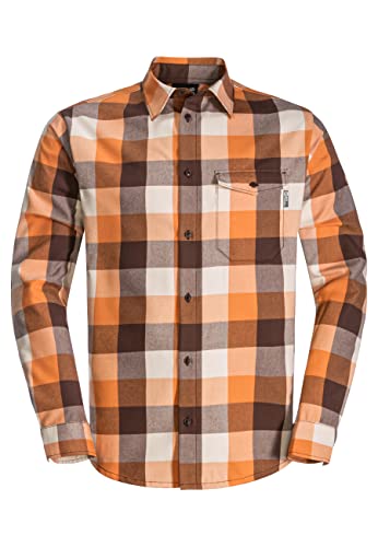 Jack Wolfskin Felsenweg Hemd Orange Fall Checks S