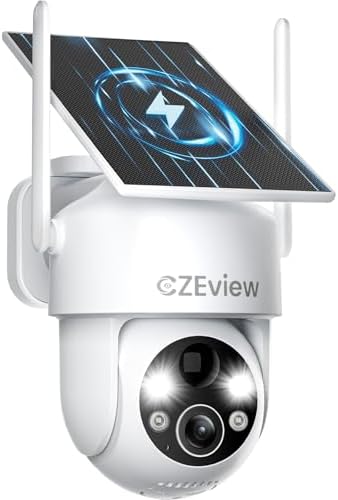 2K Camara Vigilancia WiFi Exterior Solar, sin Cable con Batería, ...