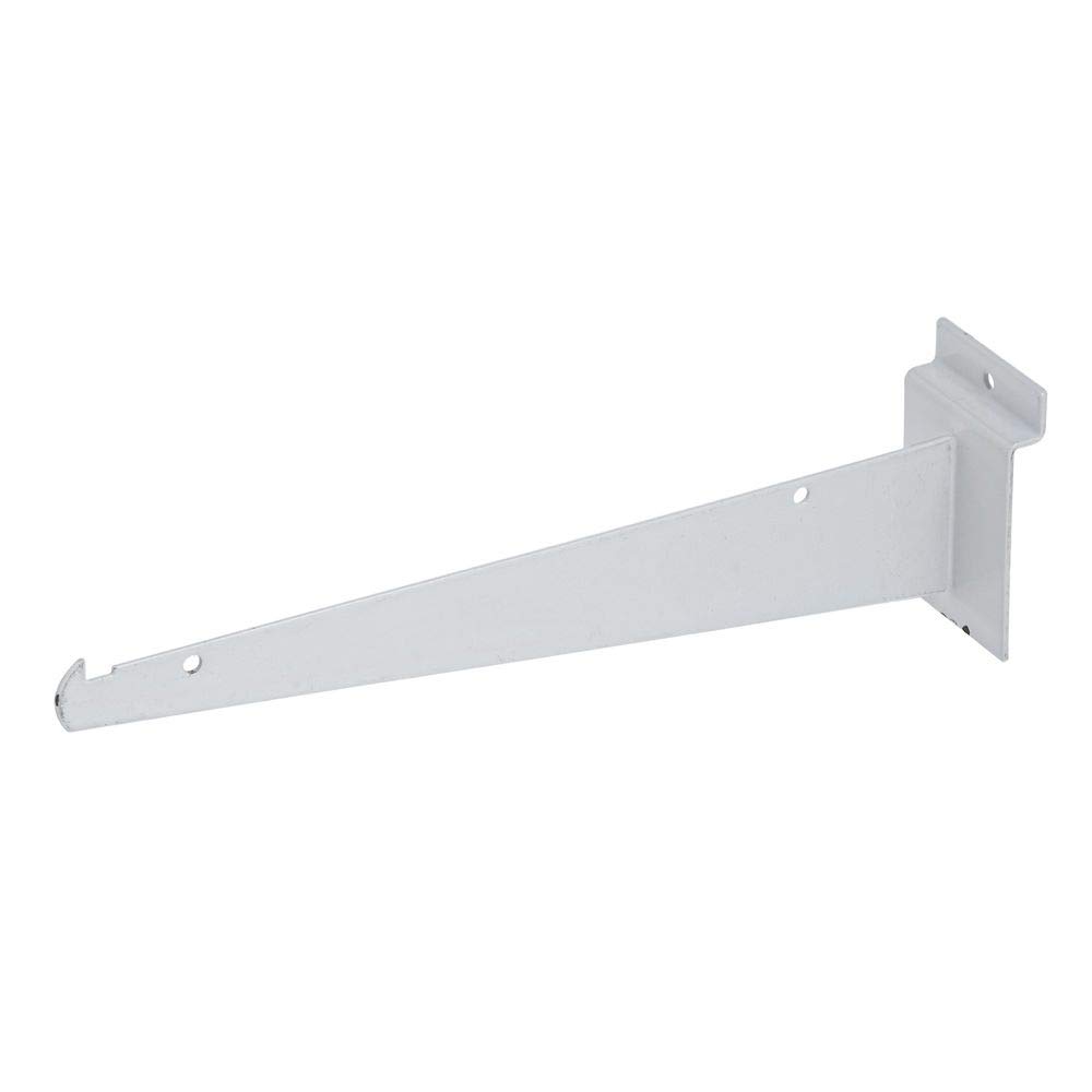 Slatwall Shelf Bracket 10" White by Retail Resource – Metal, White, Model 1707