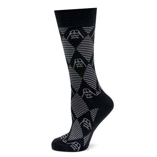 Star Wars Darth Vader Argyle Stripe Black Dress Socks, One size fits most (up to men's size 12), Officially Licensed by Lucasfilm LTD.