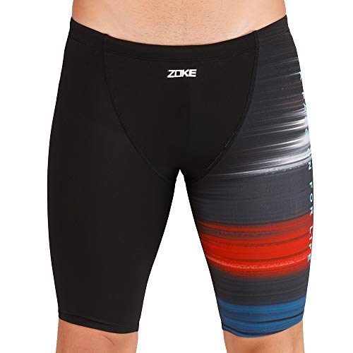 Karrack Men Jammers for Wetsuit Simulation Triathlon Training Buoyancy Shorts Swimming Athletic Professional Swimsuit S(Waist33'') Black