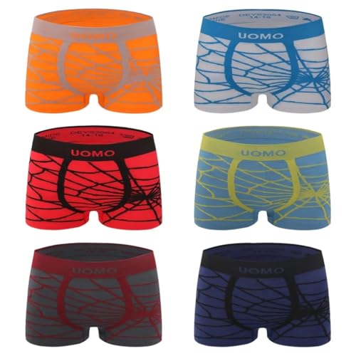 Palleon 6er Pack Boxershorts Jungen | Boxer Pants Kinder Retroshorts (110-122, Mehrfarbig)