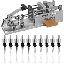 Self-Centering Pen and Bottle Stopper Drilling Vise with Savannah Classic Chrome Bottle Stoppers 10 Pack