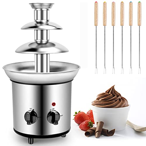 Outamateur Chocolate Fondue Fountain 32-Ounce Stainless Steel Electirc Chocolate Fondue