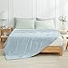 Cozy Bliss Cooling Comforter Queen Size, Cooling Blankets for Hot Sleepers and Night Sweats, Blue Summer Comforter for Queen Size Bed, Breathable Soft Lightweight Silk Smooth