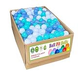 Ranbebi Play Ball Pit Balls 500/1000/2000 Count Plastic Balls for Playpen BPA- Free Crush Proof Pet Dogs Pits Ball Soft Pool Balls for Kids (500 Count, Blue & White)