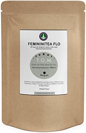 FEMININITEA FLO T.O.M by LADIESBALANCE Time of the Month PMS Herbal Tea (2oz) (Femininitea TOM Loose Leaf, 2oz)