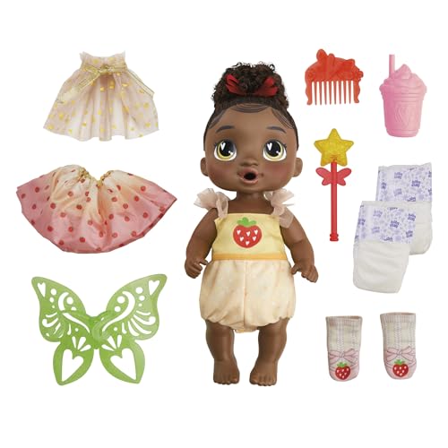 Baby Alive Fairy Fashions Berry Boo Doll with Clothes Accessories, Black Hair, 11 Inches, Toys for 3 Year Old Girls and Boys & Up (Amazon Exclusive) by Baby Alive - Used condition - US$17.69