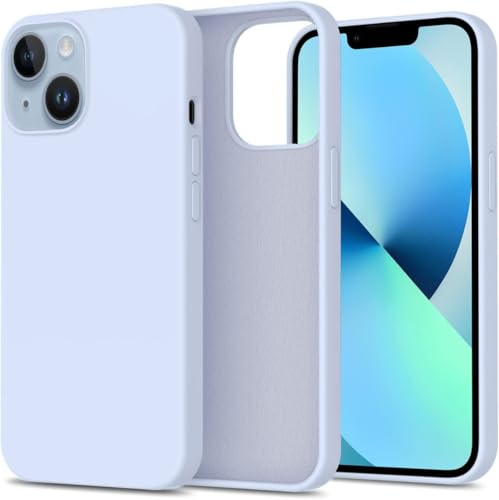 Image of DIZORO Compatible with iPhone 13 Case, Liquid Silicone Case, Full Body Protective Cover, Shockproof, Slim Phone Case, Anti-Scratch Soft Microfiber Lining, 6.1 inch - Sierra Blue