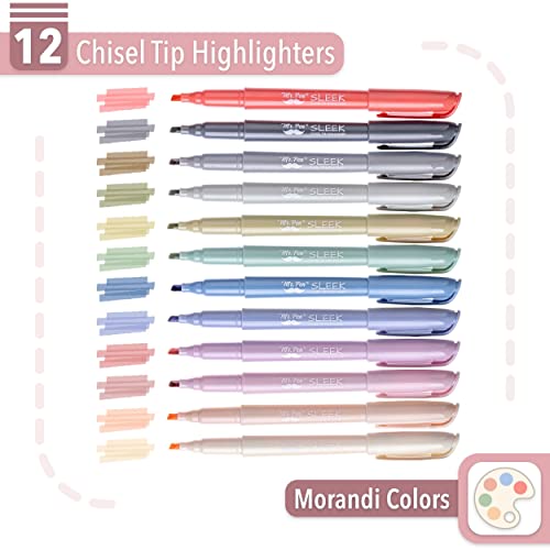 Mr. Pen- Highlighters, 12 Pack, Morandi Colors, Chisel Tip, Bible Highlighter, Aesthetic No Bleed Book Planner Markers, Gift For Christmas #TOP1