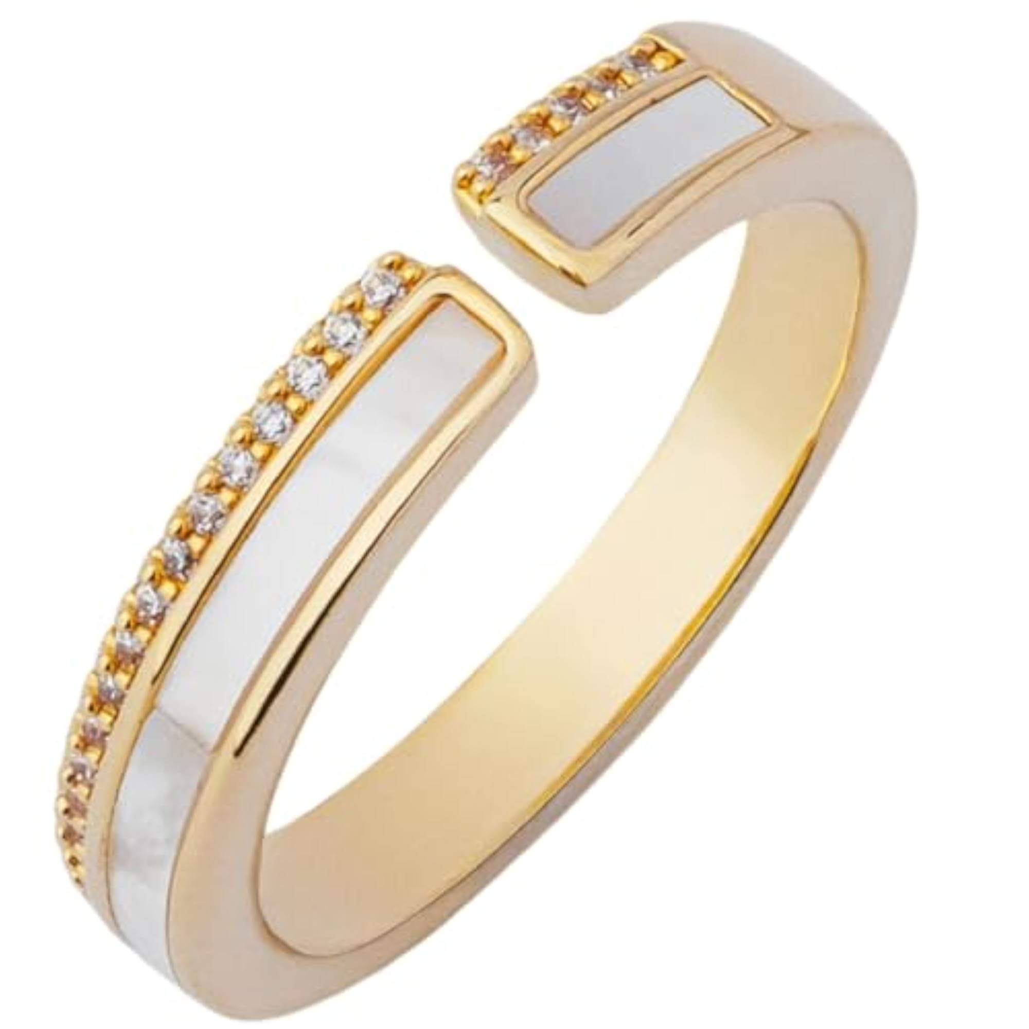 Women's Dainty Marble Gate Stackable Ring, Gift for Her