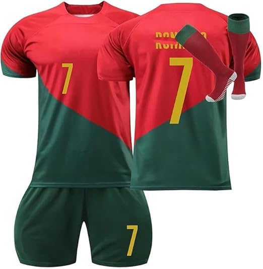 XYYYHTL Maglia Calcio per Bambini Adulti 2324 2425 Nr.7 Set di Maglie da Calcio Bambino Uomo Maglietta Completo Tuta Completino da Allenamento per il Calcio Camicia Pantaloncini e Calzini