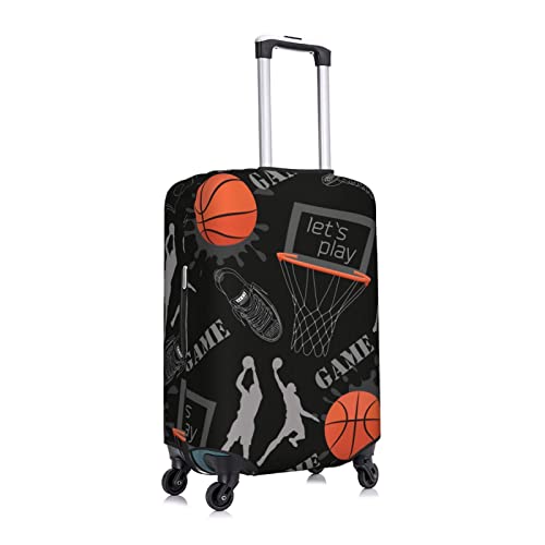 Highly Elastic Spandex Suitcase Cover Luggage Cover Protector Medium Fits 22 to 24 Inch Sport Basketball Prints3