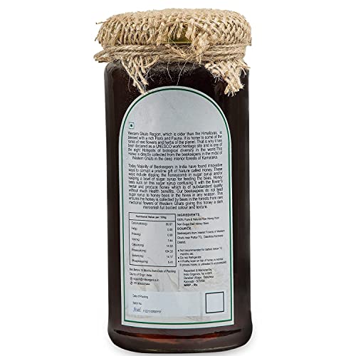 Image of Indic Organics Western Ghats Raw Wild Forest Honey | Wild-Flower, Unprocessed, Unheated & Unpasteurized | Produced by Non-Sugar Fed Bees, 650 gm (Wild Forest, 650 Gm)