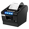 MUNBYN Receipt Printer P068, 3 1/8″ 80mm Direct Thermal Printer, POS Printer with Auto Cutter – Receipt Printer with USB Serial Ethernet Windows Driver ESC/POS Support Cash Drawer
