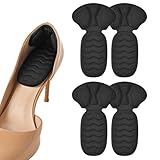 ISHR 靴擦れ防止 かかとパッド 靴サイズ調整 T字型 パカパカ防止 脱げ防止 靴ズレ防止 滑り止め ほとんどの靴に適合 粘着シール付き 自由にカット可能 男女兼用 (ブラック, F)