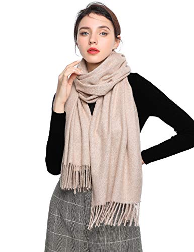 EASE LEAP Suave Bufanda Pashmina de Invierno para Mujer Elegante Cálido Mantón de Función Versátil Chal, 9 Colores 200 * 70CM (Camello)