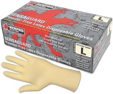 Memphis Glove 5055M SensaGuard Disposable Latex Gloves Medium