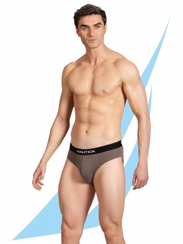 Image of Nautica Men's Cotton Blend Classic Solid Briefs