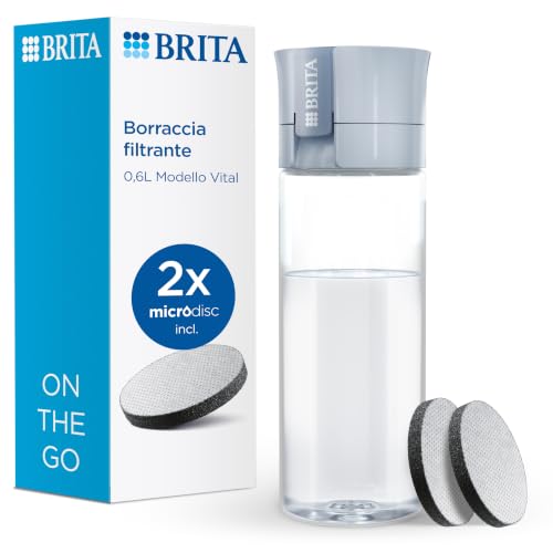 BRITA borraccia filtrante modello Vital (600ml), 2x filtri MicroDisc