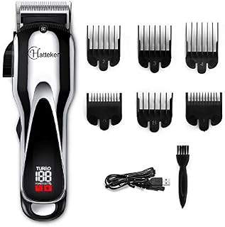 HATTEKER Pro Hair Clipper Cordless Hair Trimmer Mens Beard Trimmer Complete Haircut Grooming