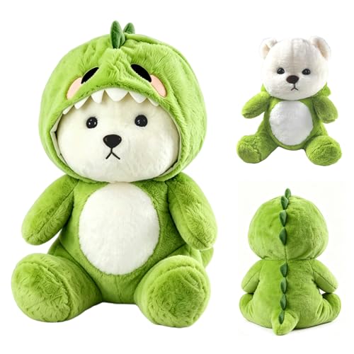 LIULINY Oso Peluche, 30 cm Oso Peluche Llevando un Disfraz de Dinosaurio Verde, Lindo Ositos de Peluches, Juguete de Apego para Niñas, Niños y Niños Regalos para Fiestas, Navidad y Cumpleaños LIULINY Oso Peluche, 30 cm Oso Peluche Llevando un Disfraz de Dinosaurio Verde, Lindo Ositos de Peluches, Juguete de Apego para Niñas, Niños y Niños Regalos para Fiestas, Navidad y Cumpleaños