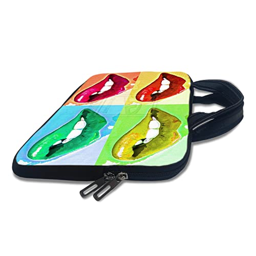 Image of TheSkinMantra Chain Laptop Sleeve Bag Compatible with Laptop /Macbooks /Chrombook /Notebook /Zbook (13.3 Inch (Handle), Hot Lips)