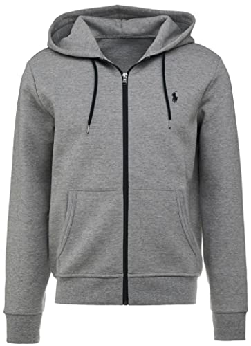 Image of Polo Ralph Lauren Men's Double-Knit Full-Zip Hoodie, (Fall/Winter 2022) Salt and Pepper Heather, M