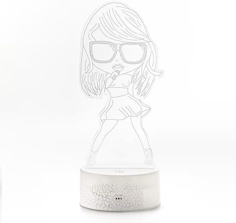 Hoofun Night Light Merch: Merchandise Gifts, 3D LED Illusion Table Lamp with Remote Control and Smart Touch for Girls Bedroom Decor Music Party Birthday Christmas