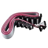 Augiimor 6 PCS 20 Pin Ribbon Cable 2.54 mm Pitch F/F IDC Connector Flat Ribbon Cable, F/F IDC Flat Ribbon Cable Connector Dual Row Data Cable (20 Pin, 60cm Length)