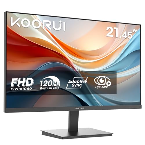 KOORUI E2212F Monitor FHD da 22 pollici, Gaming 100Hz, VA Monitor per computer, Schermo PC 1080P, sincronizzazione adattiva, 5ms, VESA 100x100mm, Cura degli occhi, HDMI, VGA