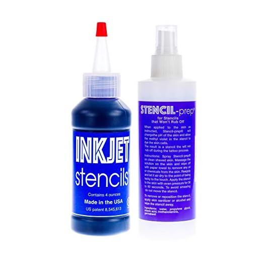 Tattoo Inkjet Stencil Ink & Smudge-Proof Tattoo Stencil Transfer Spray Bundle