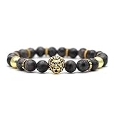 SJAIJY Herren Armband，Tiger Eye Liebe Löwe Trendige Rosenkranz Lava Perle Natürlichen Stein Männer Armbänder & Armreifen Armband Yoga Für Frauen Schmuck