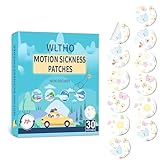 WLTHO 30ct Motion Sickness Patches Non Drowsy, Sea Sickness Patch for Cruise Travel Essentials, Waterproof Patches Behind Ear, Custom Butterfly Pattern, Long Last 72H