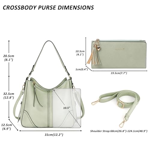 Image of TANTOMI Hobo Bags for Women Crossbody Bags Set Crossbody Purses and Handbags Tote Bags with Adjustable Shoulder Strap 2pcs
