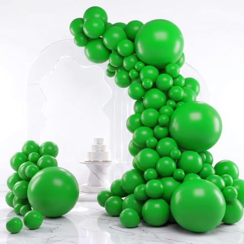 RUBFAC Green Balloons Different Sizes 18 12 10 5 Inch Balloon Arch 129pcs