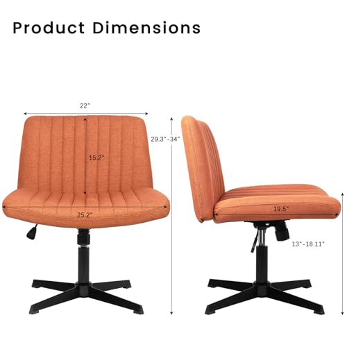 image for PUKAMI Criss Cross Chair,Armless Cross Legged Office Desk Chair No Whe
