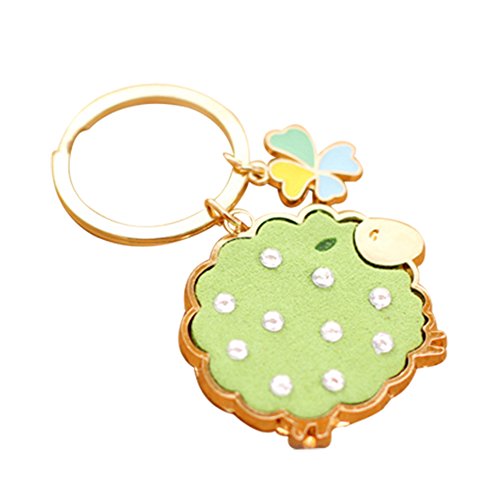 Preisvergleich Produktbild Hacoly Schafe mit Diamanten Schlüsselring Anhänger DIY Schlüsselbund taschenanhänger Dekofigur Schlüsselanhänger Mode Schlüsselringen Persönlichkeit Keychain Metall Schlüsselhalter - Grün